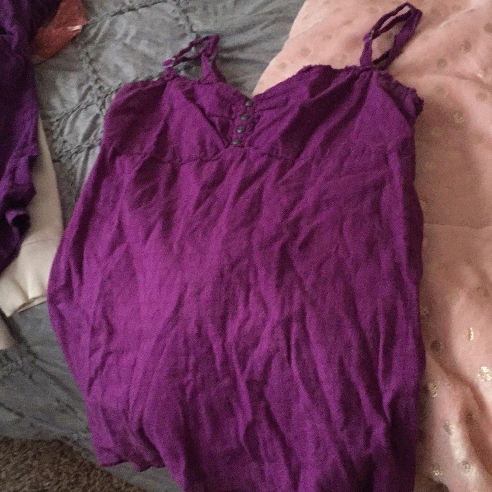 A purple Maurice’s tank top